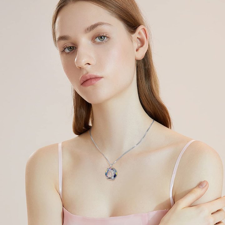 For Sister  S925 There no greater gift than sisters Crystal Tree of Life Necklace