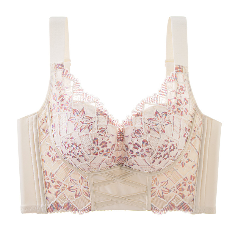 Adjustable wire free lace bra