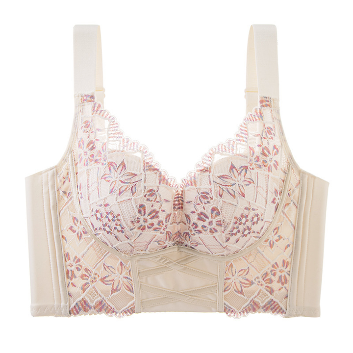 Adjustable wire free lace bra