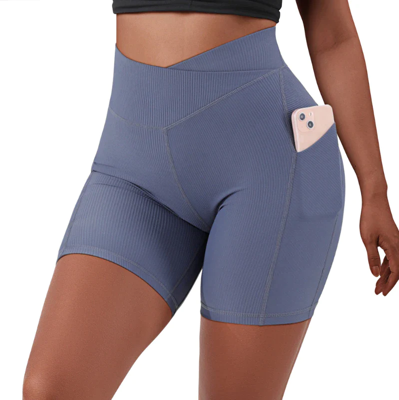 Crossover Ribbed Pocket Shorts