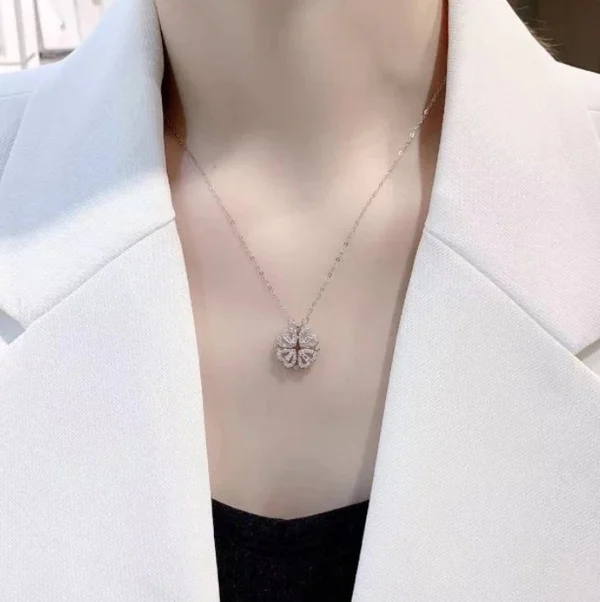 Lucky Heart Sterling Necklace And SIX ROSES