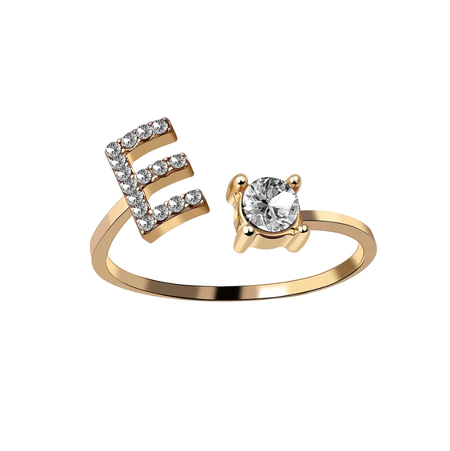 Initial Letter Ring with Zirconia