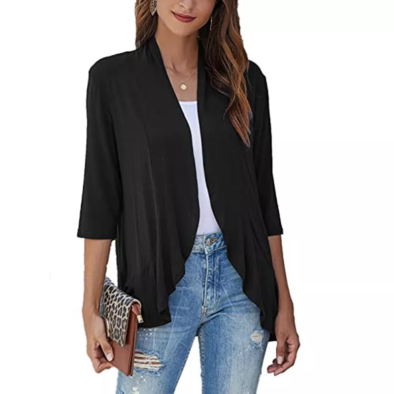 WOMENS CASUAL LIGHTWEIGHT OPEN FRONT CARDIGANS