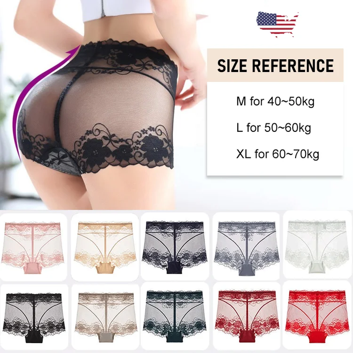 Mesh See Through Tummy Tucking Hips Lifting Panties
