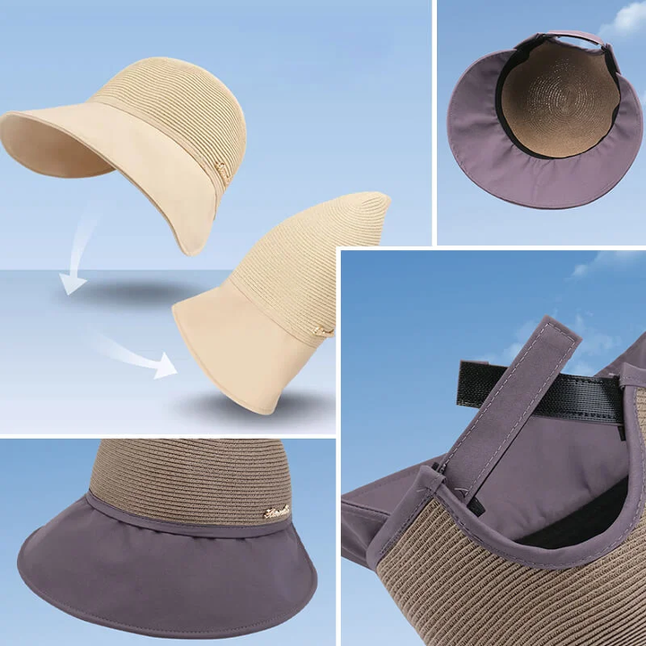 Womens large brim sunscreen hat for beach outing in summer