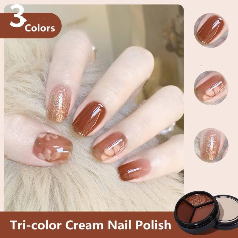 Solid Tricolor Cream Nail Polish