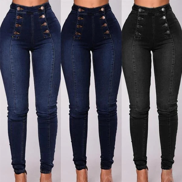 🔥HOTSALE🔥DOUBLE BREASTED HIGH WAIST SKINNY JEANS