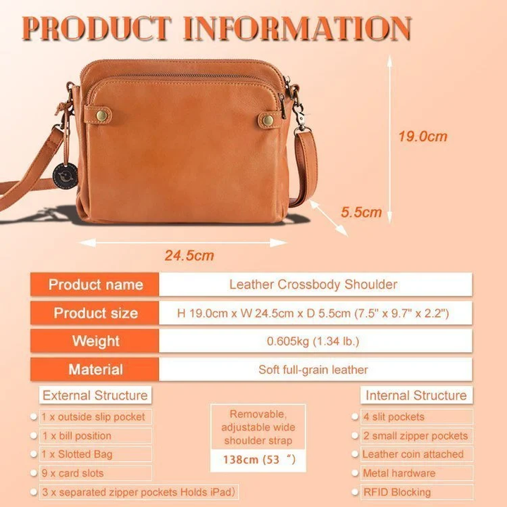 Crossbody Leather Shoulder Bags and Clutches