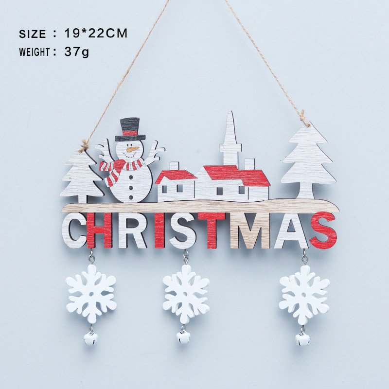 Wood Christmas Door Hanging Ornaments