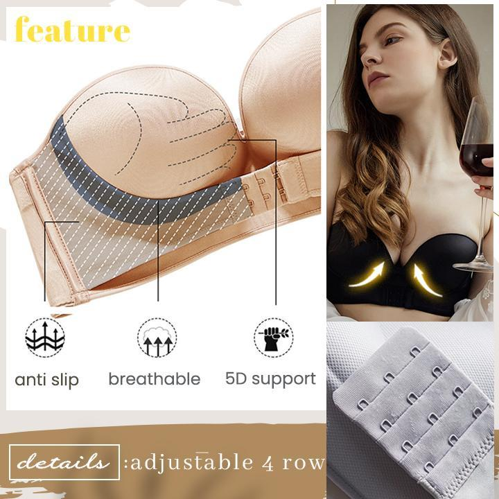 FRONT BUCKLE STRAPLESS ULTRA LIFT BRA
