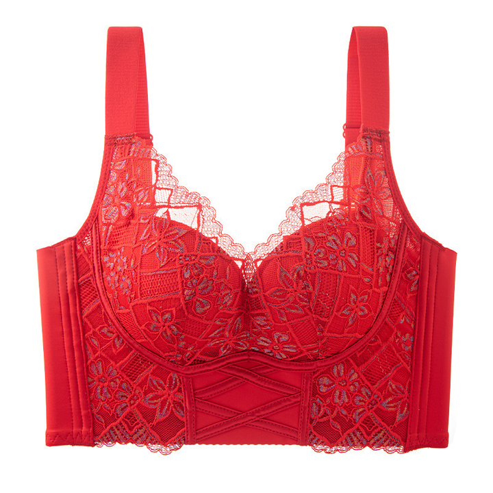 Adjustable wire free lace bra