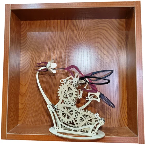 MAGICAL WOODEN KINETIC HUMMINGBIRD SCULPTURE