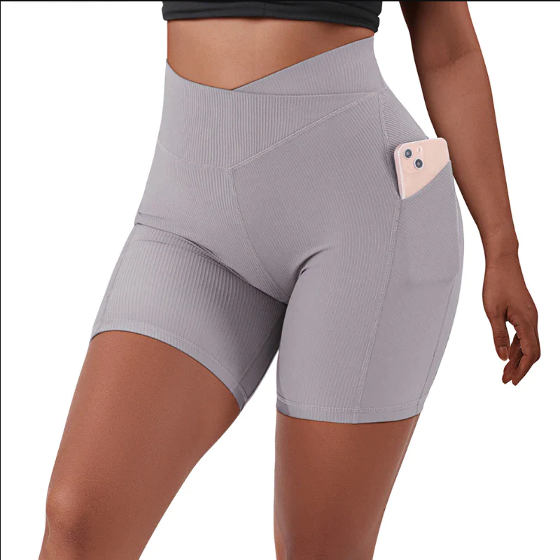 Crossover Ribbed Pocket Shorts