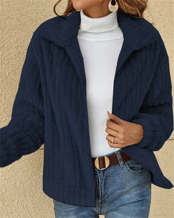 Lapel Full Zip Polar Soft Fleece Coat Jacket