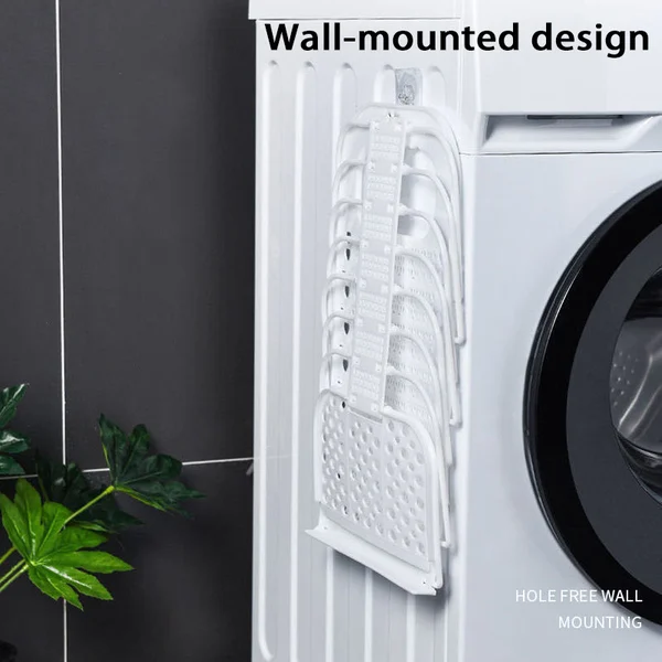 Folding wall mounted non perforated storage baskets