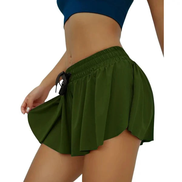 2 in 1 Flowy Fitness Yoga Shorts for Women