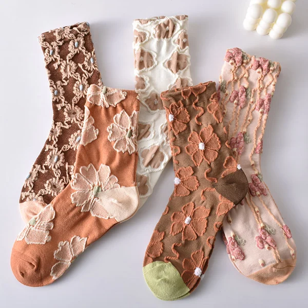 womens floral cotton socks