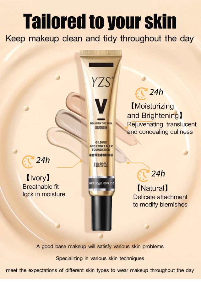 YZS GLITTER MOISTURIZING CONCEALER LIQUID FOUNDATION