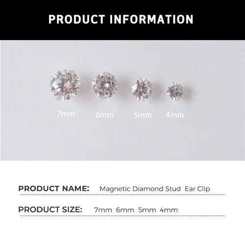 Magnetic Zircon Stud  Ear Clip