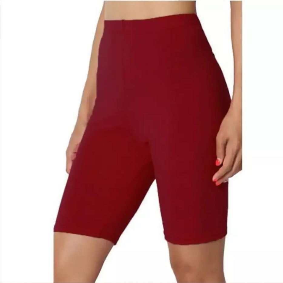 Womens solid color flat five-point yoga sports and leisure pants