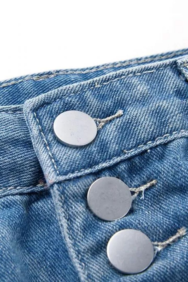 Ripped Button Up Low Waist Jeans