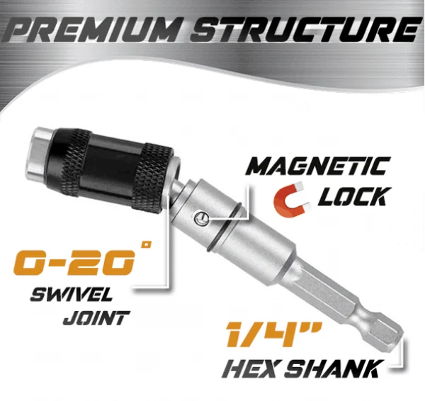 Magnetic swiveling bit tip holder