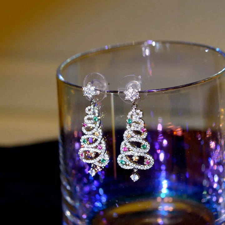Shiny Christmas Tree Earrings