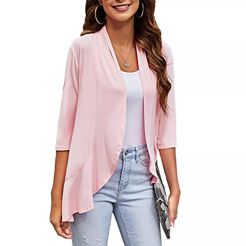 WOMENS CASUAL LIGHTWEIGHT OPEN FRONT CARDIGANS
