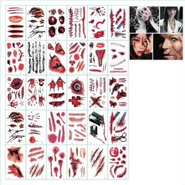 Halloween Prank Makeup Temporary Tattoo