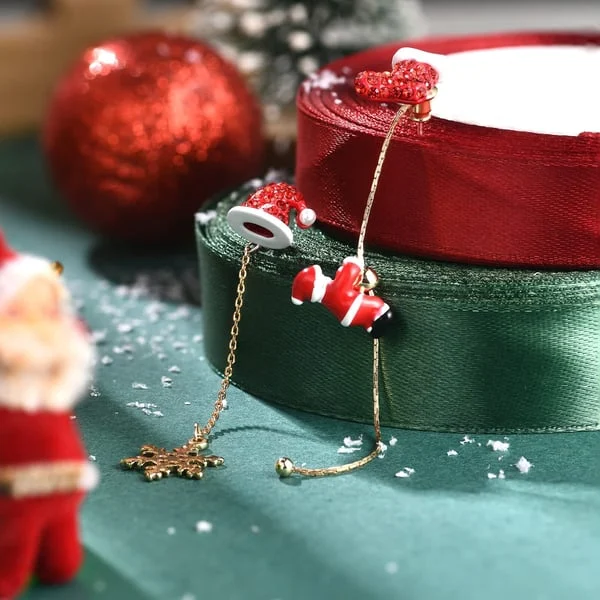 Moving Santa Claus Dangle Earrings