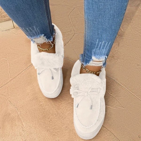 ⚡Womens boots round head thick sole⚡Wool thick warm cotton shoes