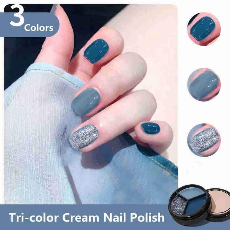 Solid Tricolor Cream Nail Polish