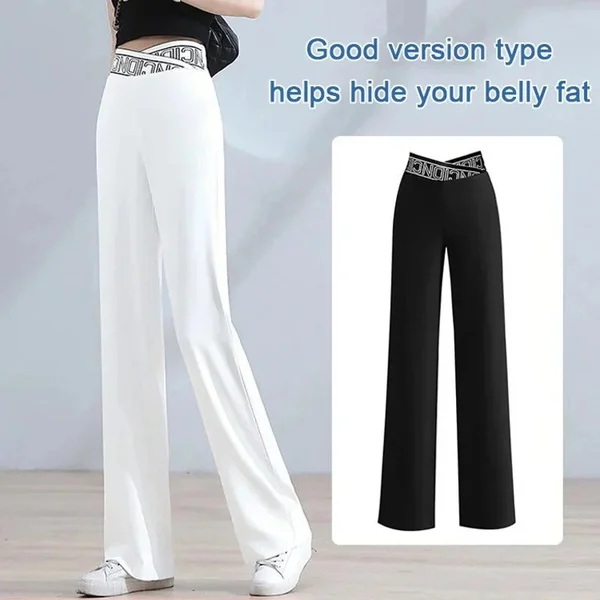 Ice Silk High Waist Wide leg Pants