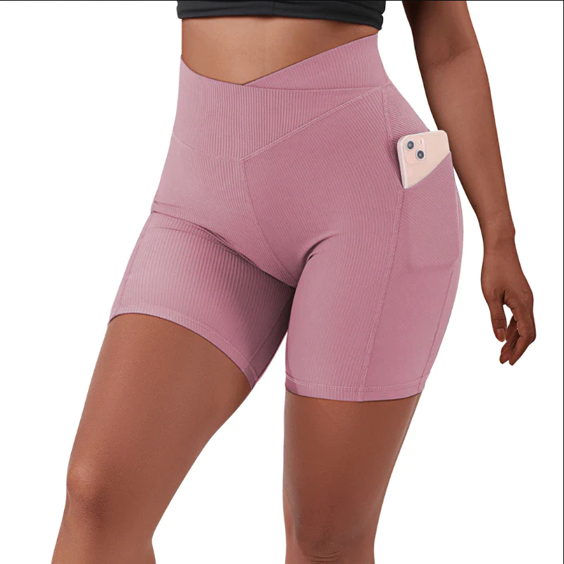 Crossover Ribbed Pocket Shorts