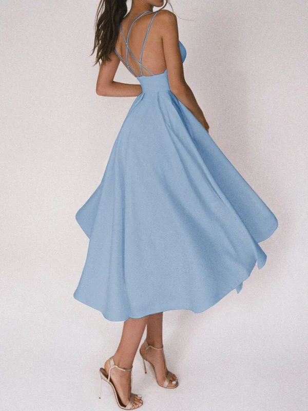 Elegant strappy V neck dress