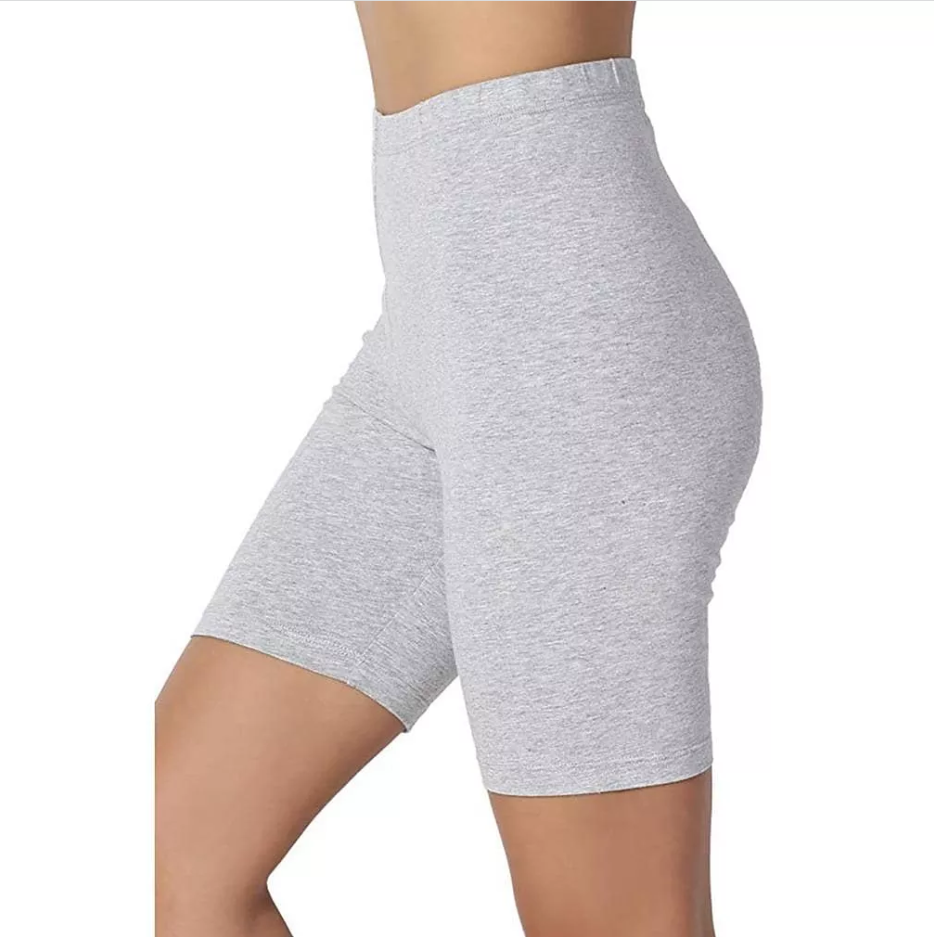Womens solid color flat five-point yoga sports and leisure pants