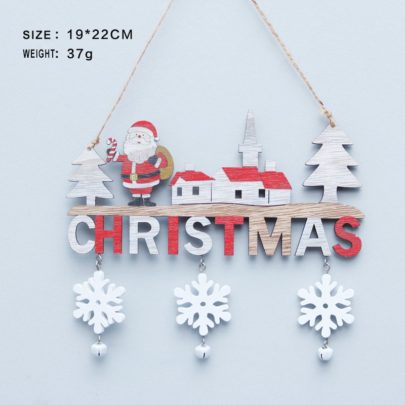 Wood Christmas Door Hanging Ornaments