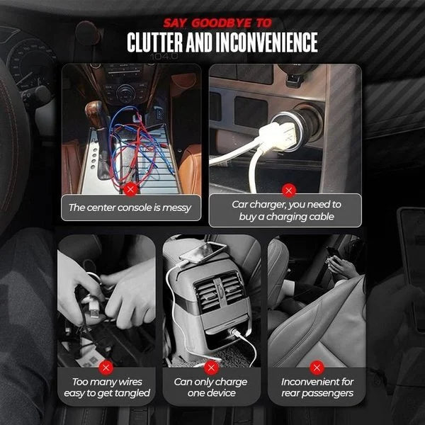 3 in 1 Retractable Fast Charging Car Adapter