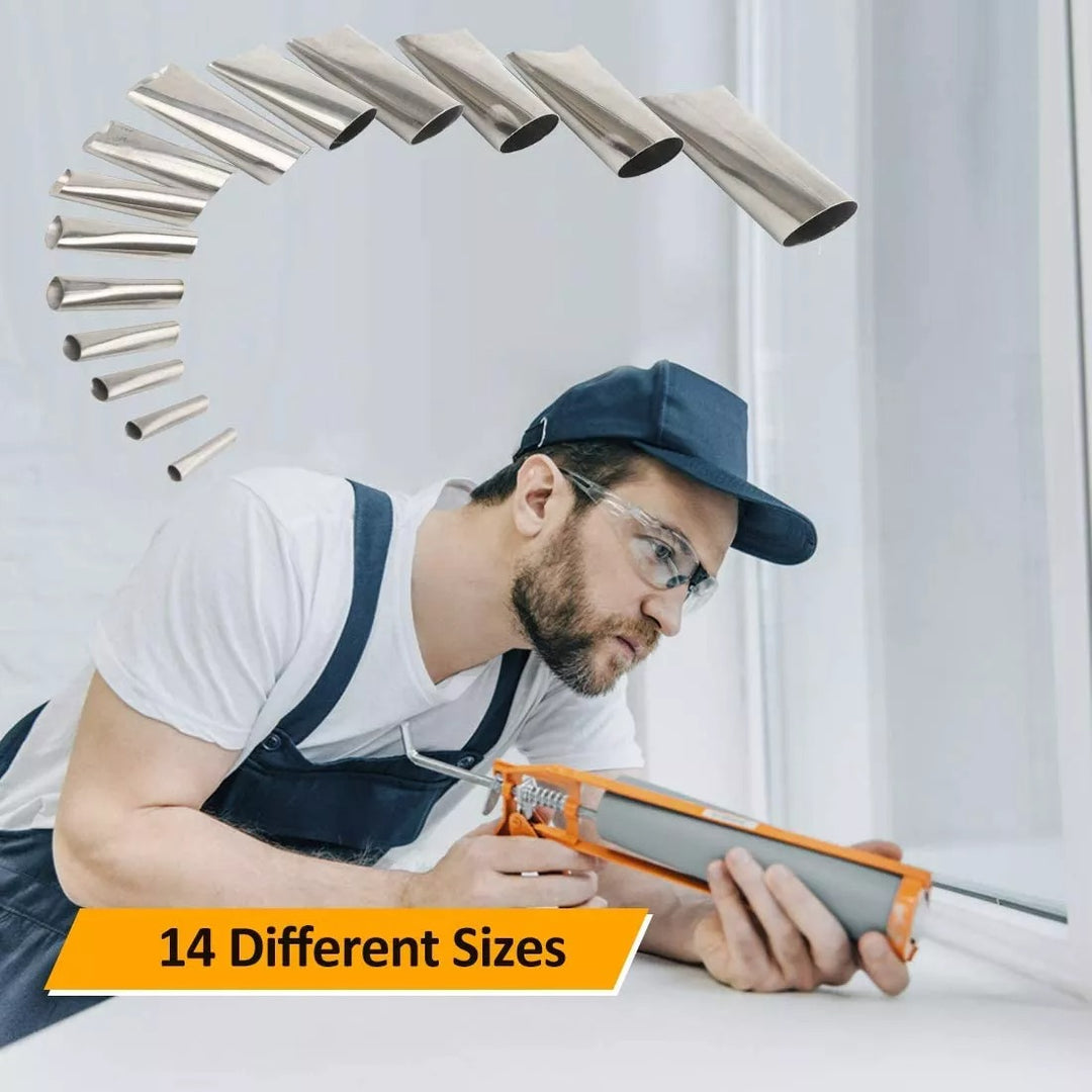 14 PCS Reusable Stainless Steel Caulking Nozzle