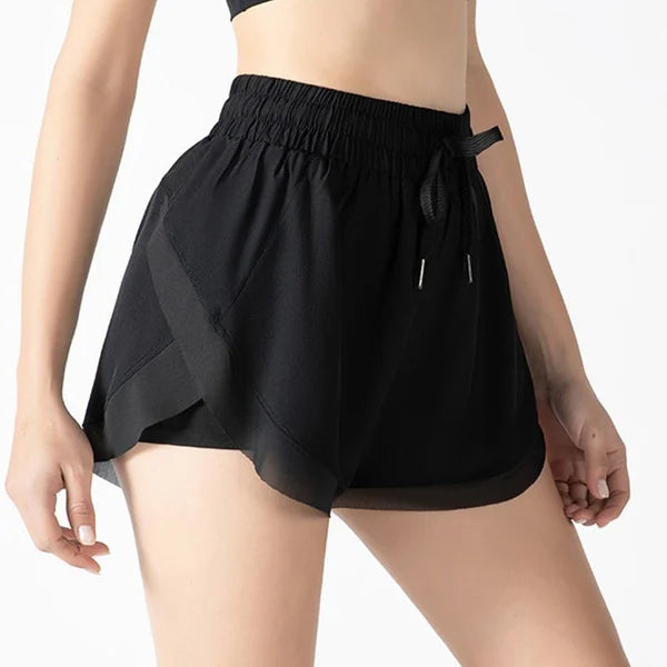 2 in 1 Flowy Fitness Yoga Shorts for Women
