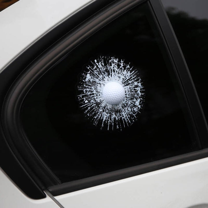 3D Car Window Crack Decal