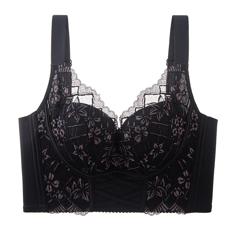 Adjustable wire free lace bra