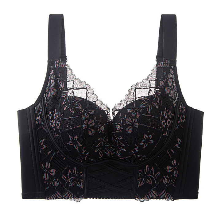 Adjustable wire free lace bra