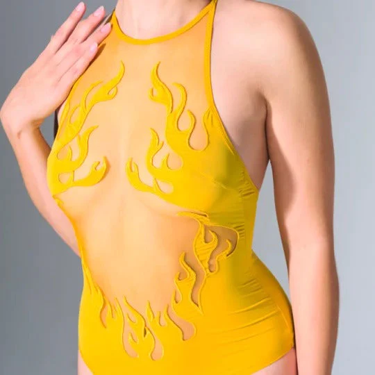 Flame Embroidered Bodysuit