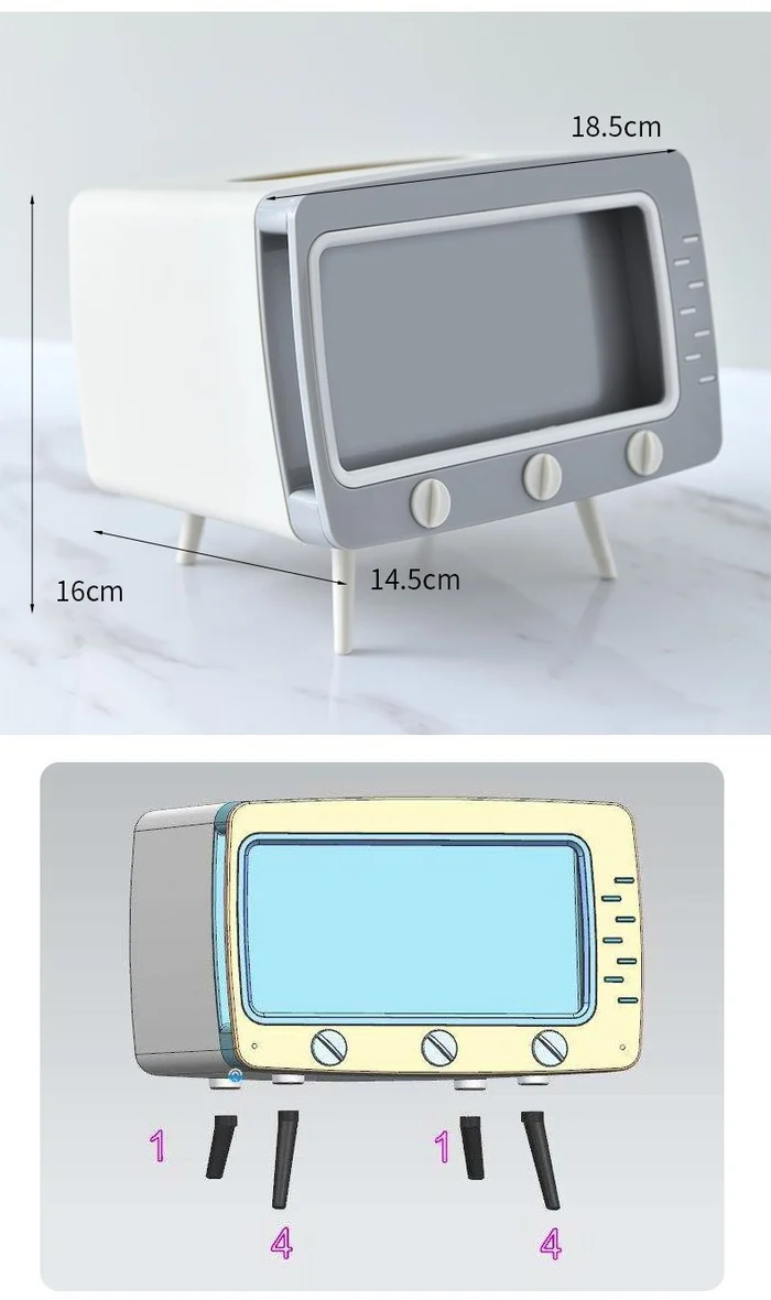 2 In 1 Mobile Phone Viewing Bracket TV Tissue Box