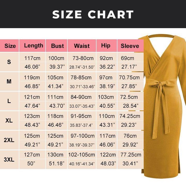 Elegant V Neck Wrap Sweater Dress