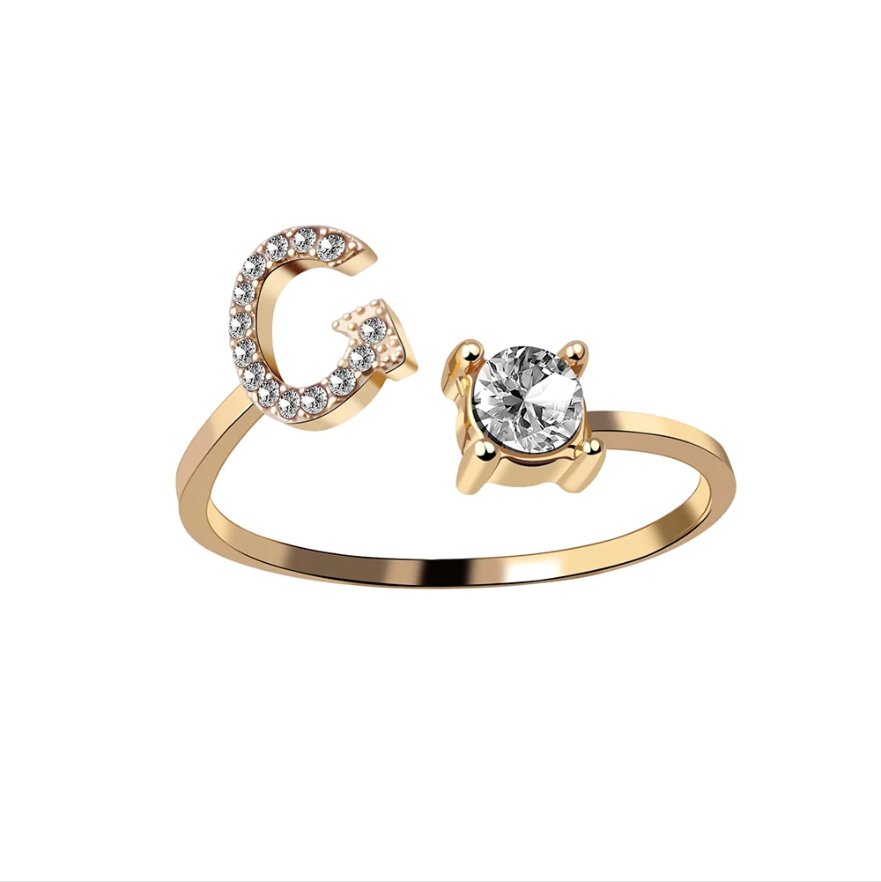 Initial Letter Ring with Zirconia