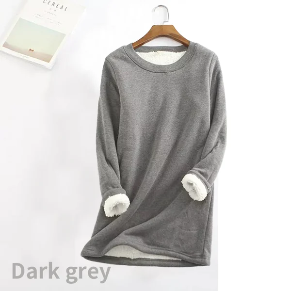 Womens NEW Casual Cotton Round Neck Solid Sweatshirt