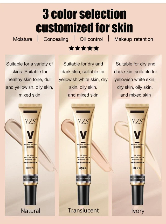 YZS GLITTER MOISTURIZING CONCEALER LIQUID FOUNDATION