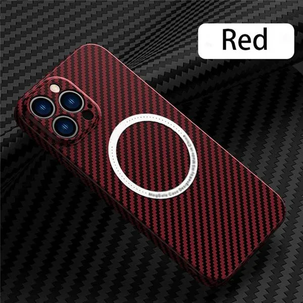 Carbon Fiber Texture Magnetic Wireless Charging iPhone Case